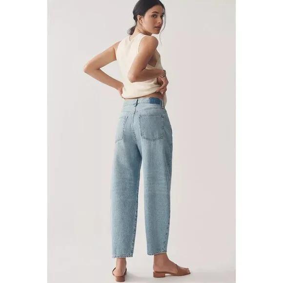 Etica Denim Cassel Ultra High Barrel Jeans Women Size 26 Atwood Wash 100% Cotton - Picture 11 of 16